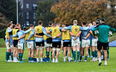 The Ireland team huddle during training 14/11/2024