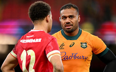 Max Llewellyn and Samu Kerevi after teh game 17/11/2024