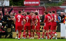 Sligo Rovers celebrate Simon Power’s second goal 28/6/2024