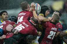 Simone Gesi under pressure from the Emirates Lions players 19/10/2024