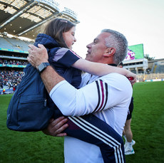 Pádraic Joyce celebrates with his daughter Jodie 29/6/2024