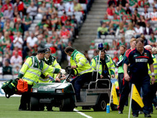 Cian Hanley is taken off injured 25/8/2013