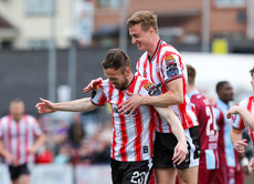 Cameron Dummigan celebrates his goal with Daniel Kelly 28/6/2024