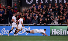 Jacob Stockdale scores a try that was later disallowed for a forward pass 18/10/2024