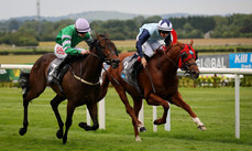 Colin Keane onboard Power Mode, far right, comes home to win 26/6/2024