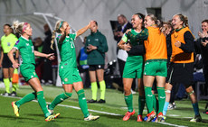 Katie McCabe celebrates scoring her side’s third goal from a long range effort with teammates 25/10/2024