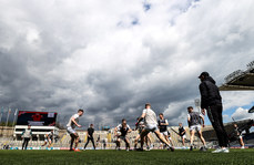 Kildare players warming up 28/4/2024