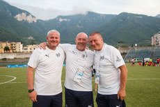 Dave Connell celebrates after the game with Dave Bell and Keith O’Halloran 7/7/2019