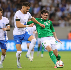 Troy Parrott with Konstantinos Mavropanos 13/10/2024