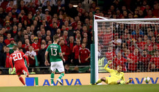 George Thomas' shot saved by goalkeeper Darren Randolph 16/10/2018