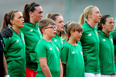 Katie McCabe during the national anthem 31/8/2018