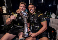 James Venter and Dylan Richardson celebrate winning with the European Rugby Challenge Cup 24/5/2024