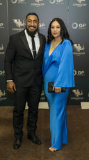 Bundee Aki and his wife Kayla Aki at the awards night 20/5/2023 
