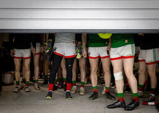 Mayo players wait to be let through the air locked doors into the Air Dome 20/1/2023