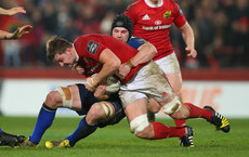 Munster's Dave Foley is tackled by Leinster's Sean O'Brien 27/12/2015
