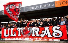 Sligo Rovers supporters during the game 28/6/2024