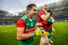 Enda Hession, Colm Boyle and Stephen Coen celebrate at the final whistle 14/8/2021