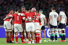 Tonga huddle during the game 16/9/2023
