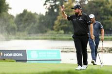 Shane Lowry acknowledges the crowd after finishing his round 10/9/2023