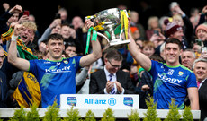 David Clifford and Joe O’Connor lift the trophy after the game 3/4/2022