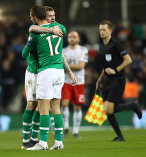 James McClean and Conor Hourihane celebrate 26/3/2019