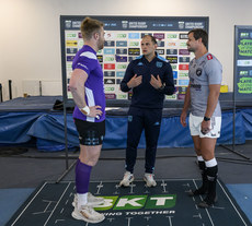 Kyle Steyn with Francois Venter and Federico Vedovelli at the coin toss 19/4/2024