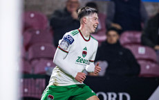 Cathal O'Sullivan celebrates after scoring his side's second goal of the match 18/10/2024