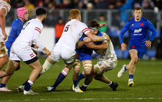 Oscar Jegou is tackled by Lewis Chessum 10/3/2023