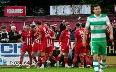 Sligo Rovers celebrate Simon Power’s second goal 28/6/2024