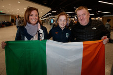 Emma Slevin after returning from the Youth Olympics with her parents Deirdre and Liam 18/10/2018