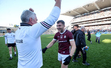 Pádraic Joyce and Damien Comer celebrate after the game 29/6/2024