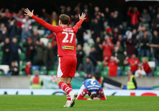 Cliftonville celebrate after scoring in extra time to make it 2-1 4/5/2024 