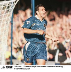 21 7 1997 Gustavo Poyet Of Chelsea Celebrates Scoring Inpho Photography