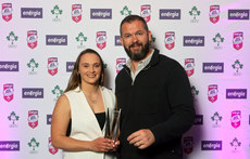 Andy Farrell presents the Energia All-Ireland League Women's Division Player Of The Year 2022/22 to Michelle Claffey 18/5/2023 