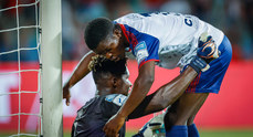 Joseph Anang and Serge Atakayi celebrate winning 4/8/2022