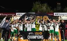 Cork City celebrate winning the SSE Airtricity League First Division 18/10/2024