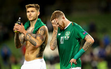 Jeff Hendrick and James McClean dejected after the game 16/10/2018