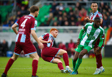 James Bolger shoots to score a goal 16/11/2024