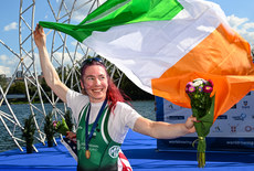Siobhán McCrohan celebrates after winning gold 8/9/2023