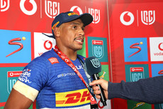 Player of the match Damian Willemse with the media after the game 19/10/2024