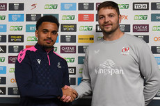 Ben Thomas, Iain Henderson at the coin toss 26/10/2024 