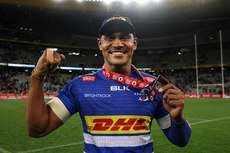 Damian Willemse with the URC player of the match award 19/10/2024