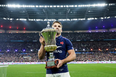 Antoine Dupont with the The David Gallaher Cup after the game 16/11/2024