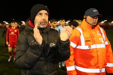 Tiernan Lynch applauds the fans after his last game in charge 19/11/2024