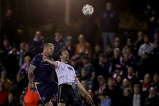 Mark Connolly competes in the air with Robbie Benson 18/10/2024