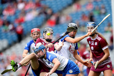 Carrie Dolan competes in the air against Bevin Bowdren and Keeley Corbett 7/7/2024