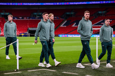 Dara O'Shea, Caoimhin Kelleher and Mark Travers inspect the pitch 16/11/2024