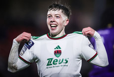 Cathal O'Sullivan celebrates after scoring his side's fourth goal of the match 18/10/2024