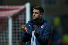 John Russell applauds the travelling fans after the game 14/10/2024