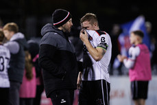 Ruaidhrí Higgins consoles John Mountney after the game 18/10/2024